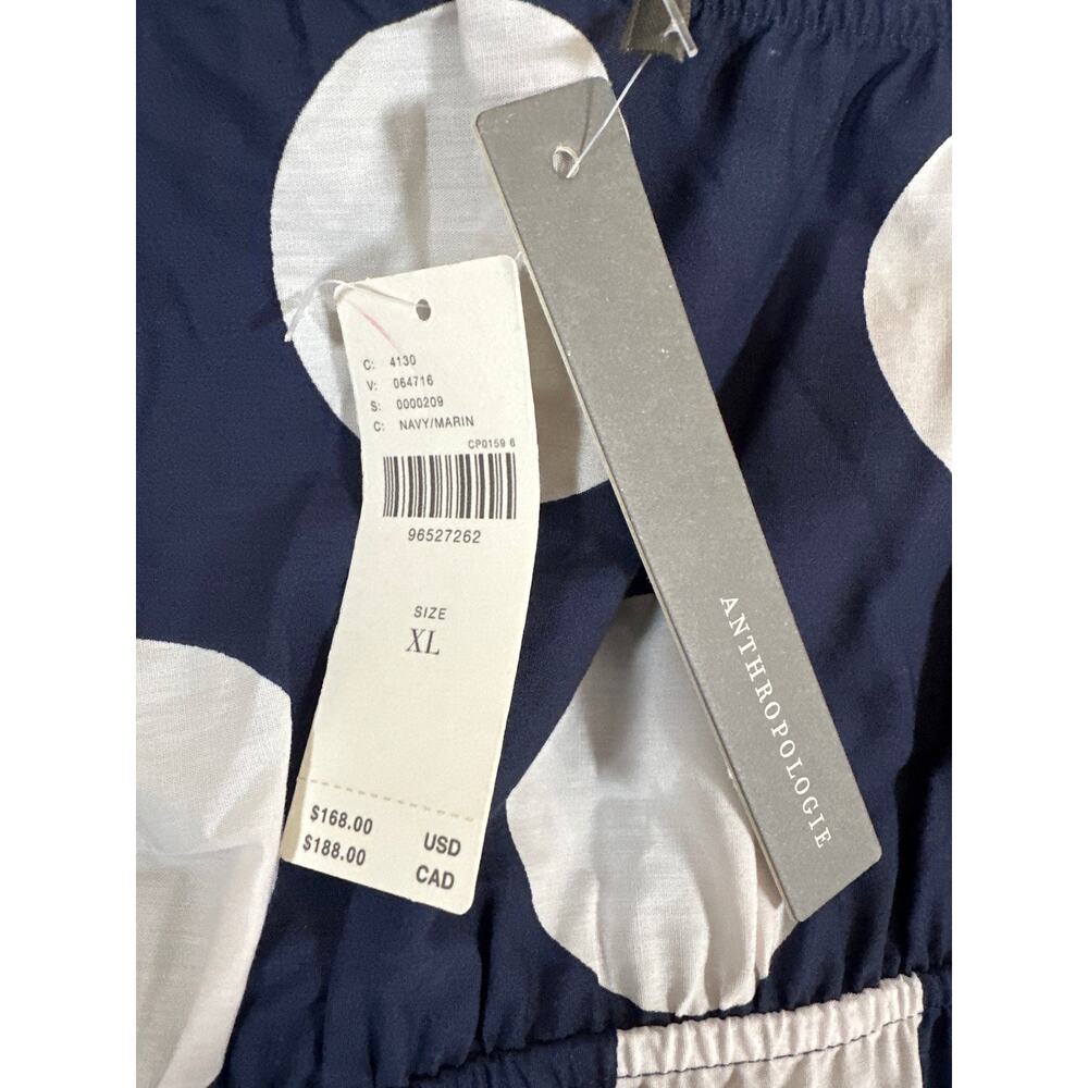 Anthropologie Somerset Poplin Halter Maxi Dress NWT XL Navy White Polka Dot - Picture 9 of 12